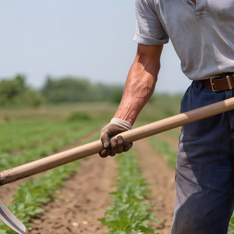 rain falling on a freshly planted field at sunrise