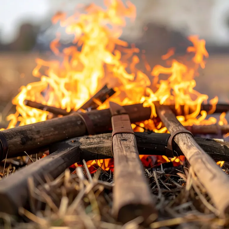 a burned plow smoldering in an open field