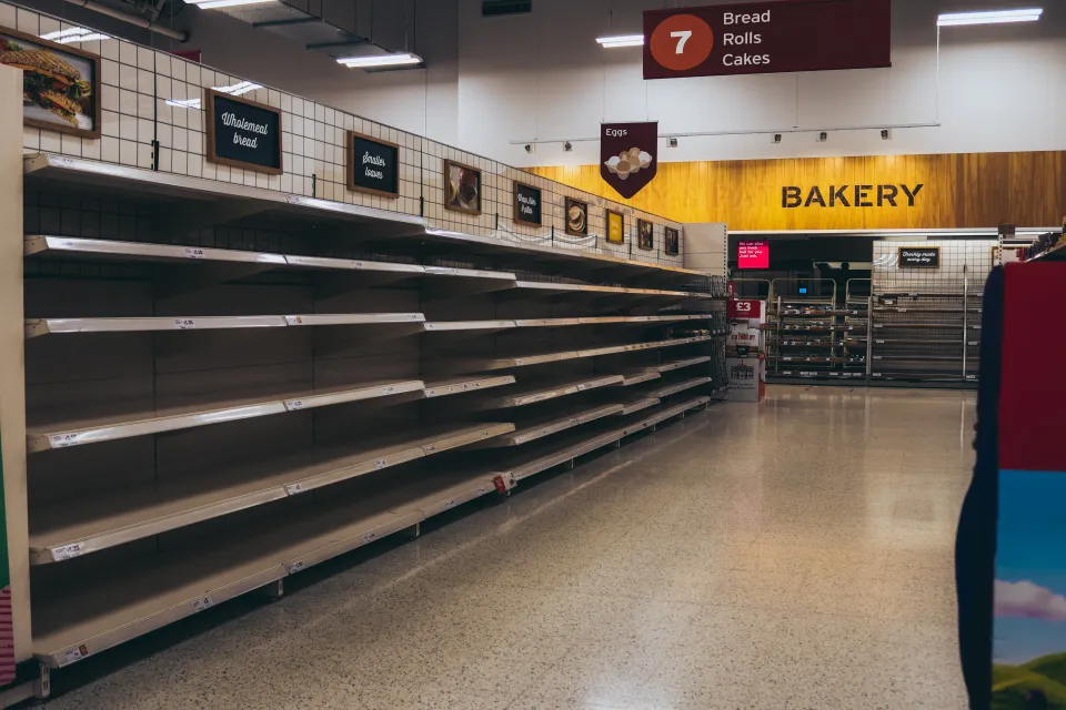 empty grocery store shelves