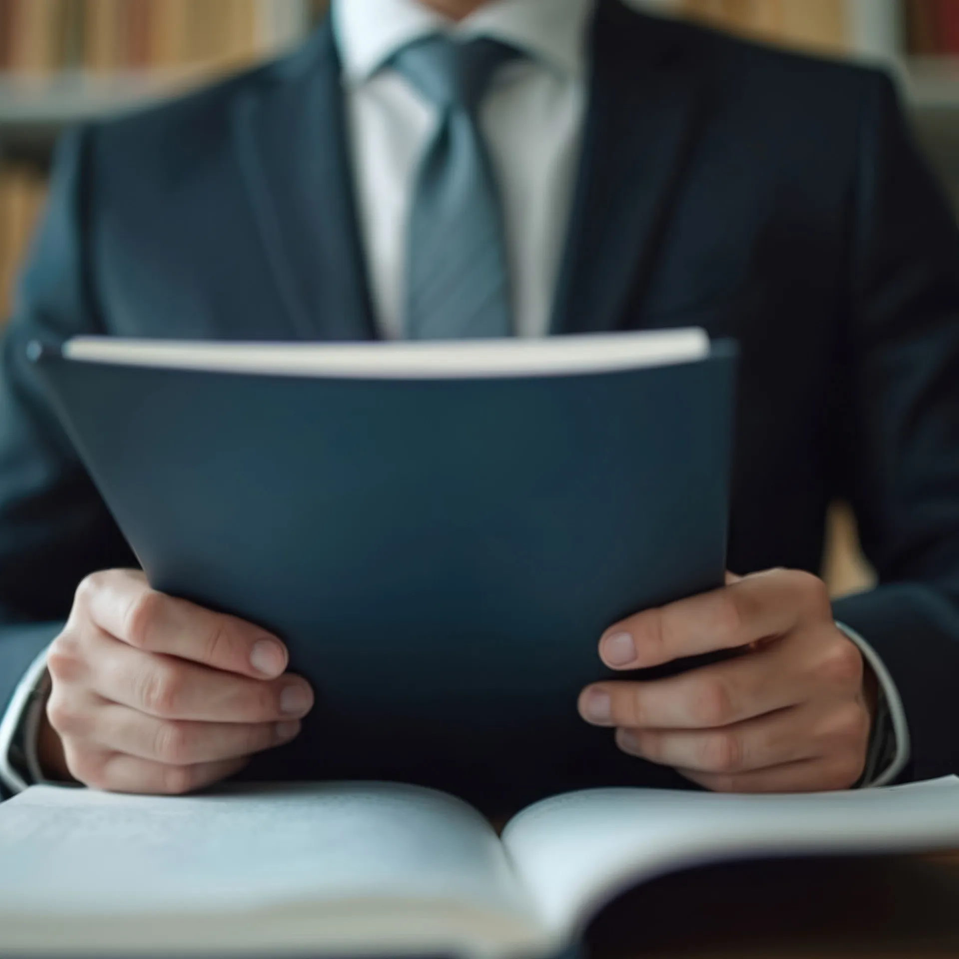 business owner sitting at a desk, reflecting on a long road to growth while reviewing notes and client work